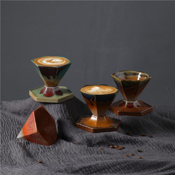 Buddha Stones Hexagon Design Ceramic Tea Coffee Mug Coffee Cup With Base 170ml Discount - Image 2