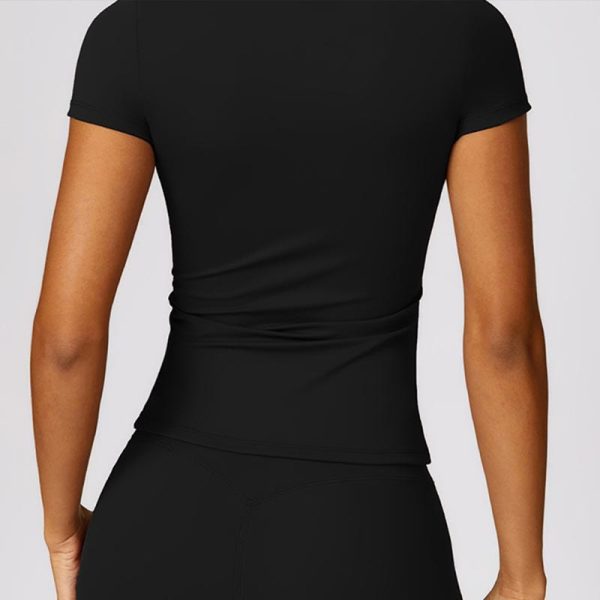 Buddha Stones Women Short Sleeve T-Shirt Top High Waist Leggings Pants For Sports Yoga Online Sale - Image 5