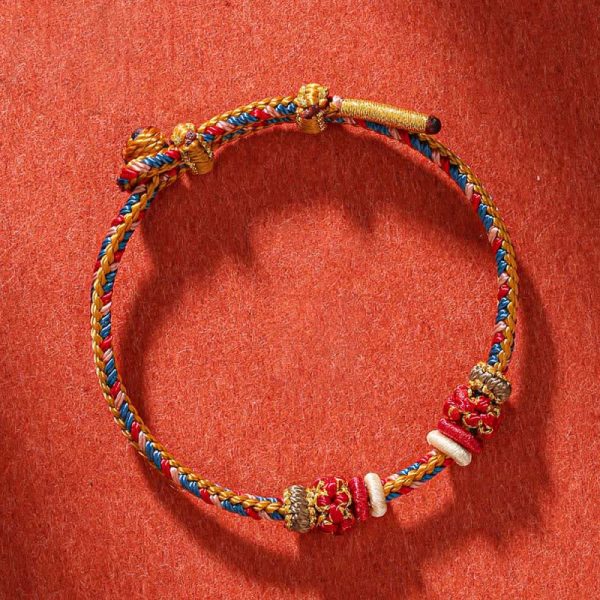 Buddha Stones Handmade Dunhuang Color Luck Braid String Bracelet Fashion - Image 2