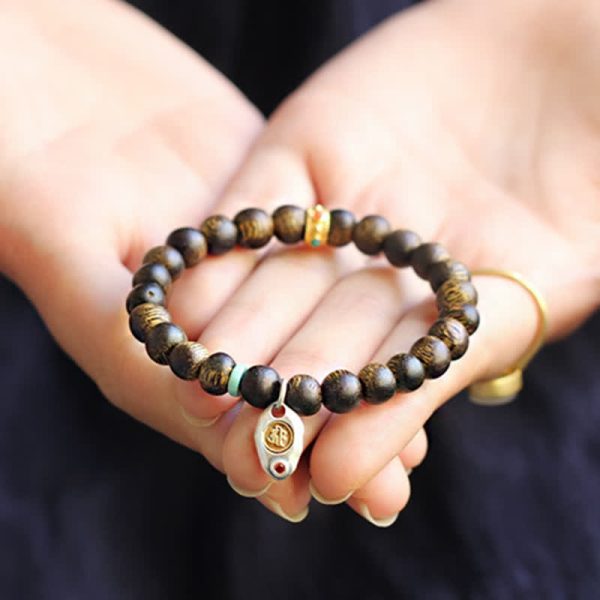 Buddha Stones Vietnam Qinan Agarwood Turquoise Balance Strength Bracelet Supply - Image 4
