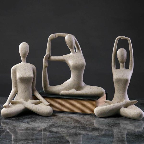 Buddha Stones Abstract Yoga Meditating Exercise Resin Spiritual Figurine Sculpture Desk Decoration For Cheap